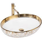 Umyvadlo na desku Rea Margot White/Gold  2