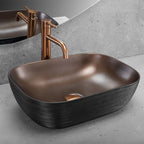 Umyvadlo na desku Rea Belinda COPPER BRUSH / Black  2